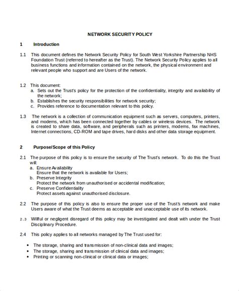 Download Network Security Policy Template for Free Page 7 FormTemplate