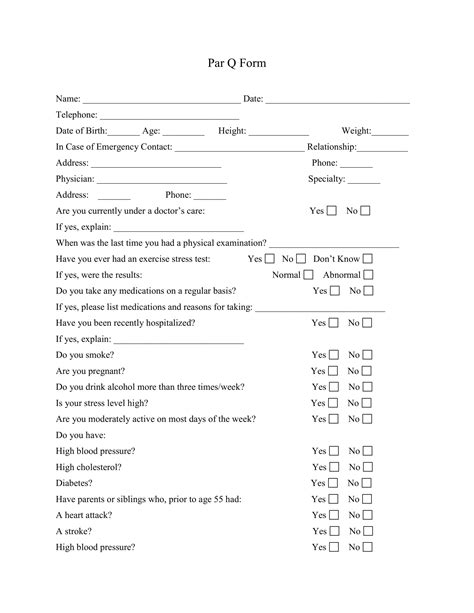 Download PAR q FORM 1 for Free FormTemplate