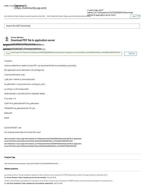 Download PDF file to application server SAP Community