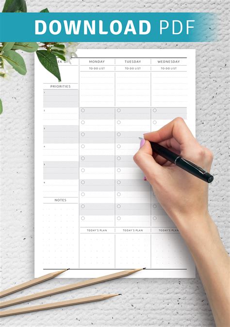 Download Printable Two Page Weekly To Do List Original Style PDF