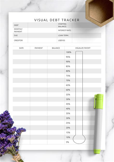 Download Printable Visual Debt Tracker Template PDF