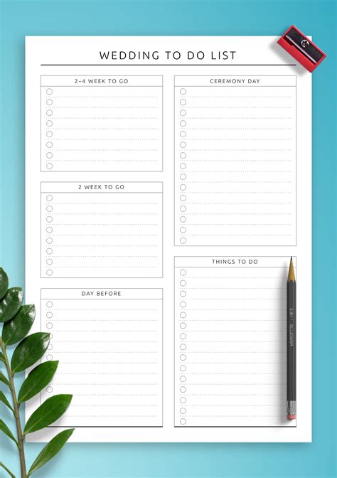 Download Printable Wedding To Do List Pdf