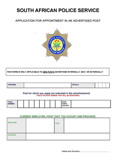 Download SAPS Application Forms FormFactory