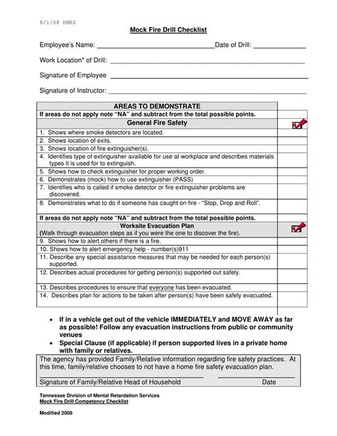 Download Solutions Mock Fire Drill Competency Checklist Tn …