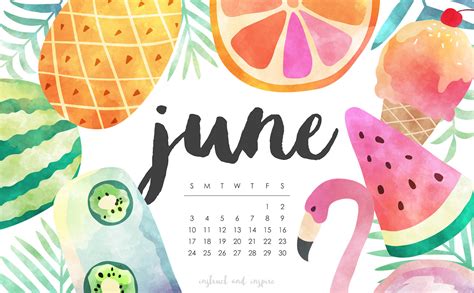 Download Summer Tropical June Calendar Wallpaper