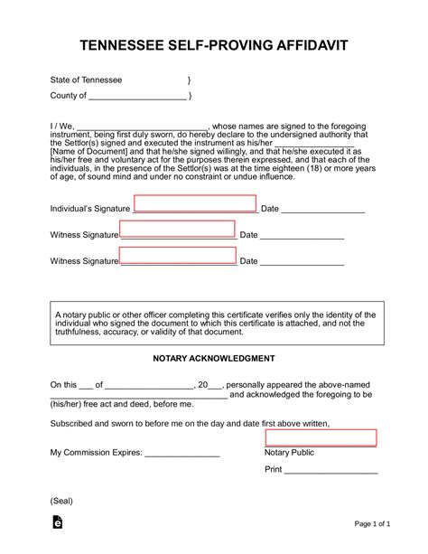 Download Tennessee Affidavit Form for Free FormTemplate
