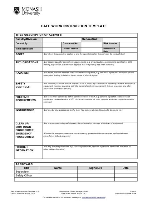 Download Word Instruction Template for Free Page 2 FormTemplate