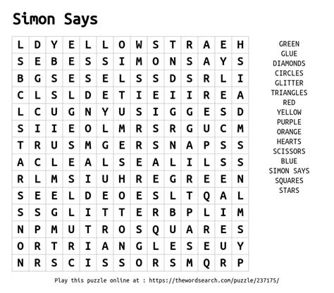 Download Word Search On Simon Says