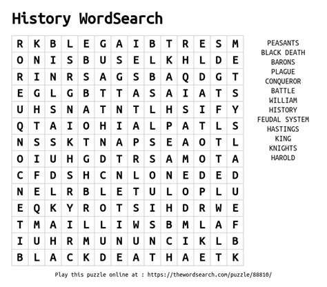 Download Word Search on History WordSearch