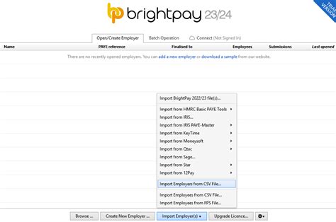 Download a Sample Employer File - BrightPay Documentation