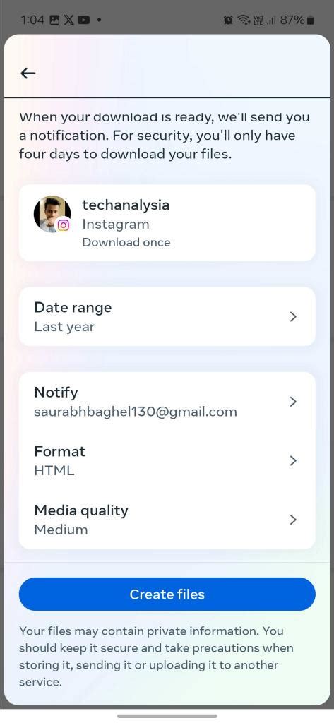 Download instagram data deleted messages.  Now, select Create files.  Wo...