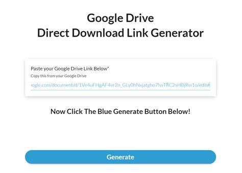 Download link generator.  Generate a direct download link to files in Google Dr...