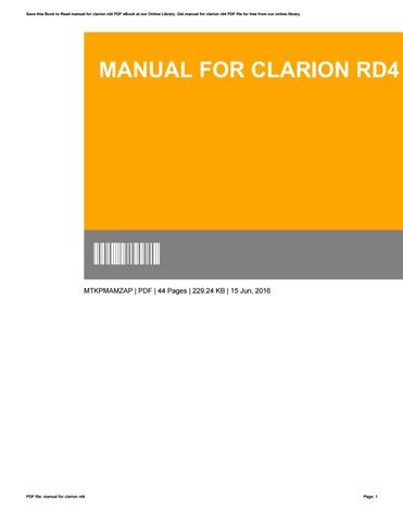 Download manual for clarion rd4 1. - Epson stylus tx200 tx203 tx209 service manual repair guide.
