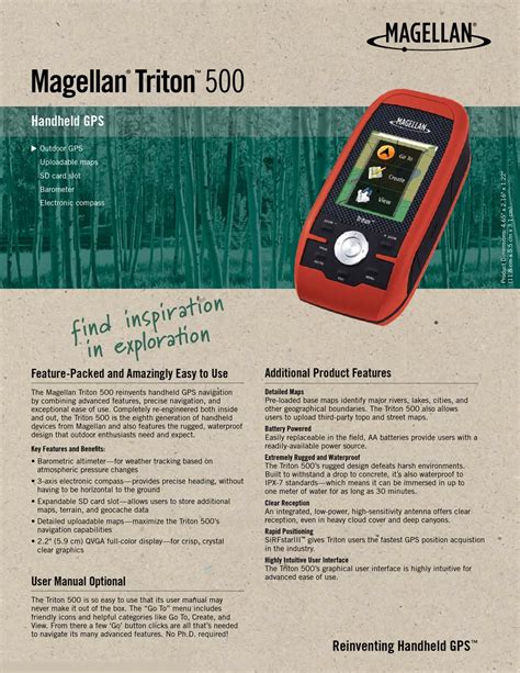 Download manuale di magellan triton 500. - Rapporti di messer rana e messer rapa..