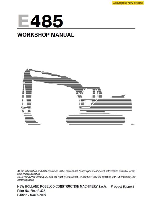 Download manuale di riparazione di escavatore cingolato new holland kobelco e485. - Cursor tier 3 series service repair manual.