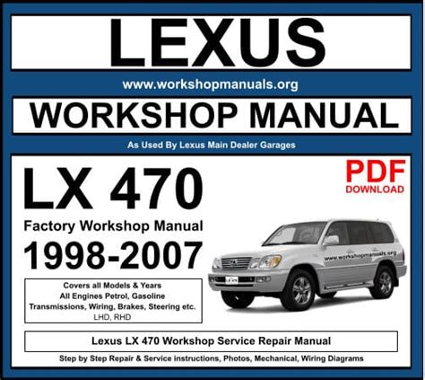 Download repair manual 1998 lx 470. - Honda trx200sx 1987 service repair manual.