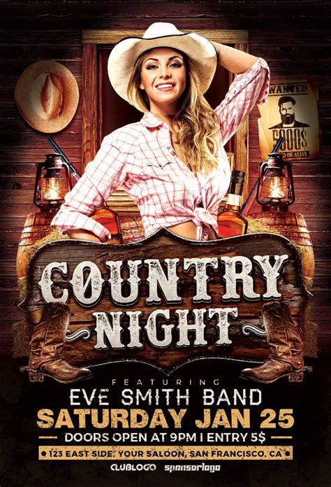 Download the Country Night Flyer Template Flyer template, Flyer ...