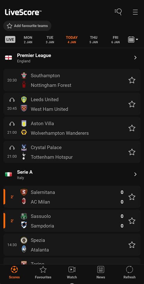 Download the LiveScore Mobile App. 