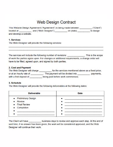 Download the Sample Web Design Contract Agreement Template