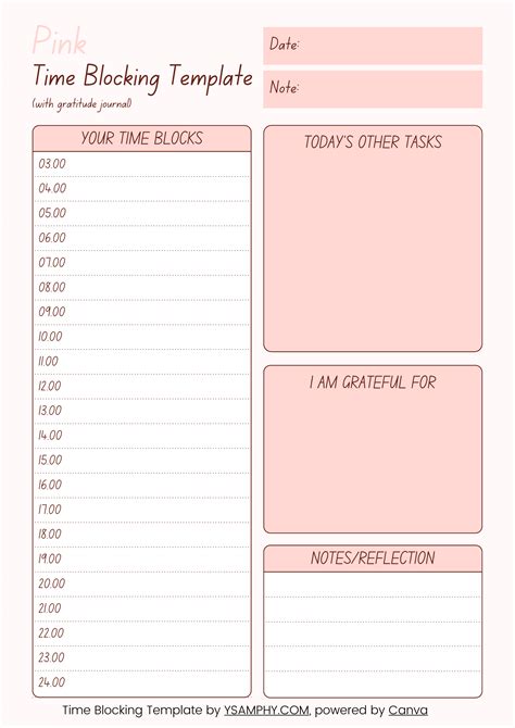 Download the free Time Block Task Sheet PDF!