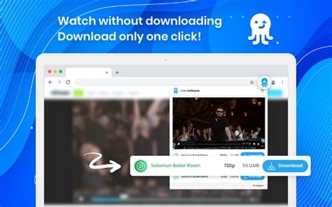 Download video octopus extension. Jun 4, 2023 · This is a universal web video downloader, which is free, safe and easy to use. The types of videos that FetchV video downloader can download include m3u8 videos, streaming videos, mp4, webm and other mainstream web videos. Support HD version download, m3u8 generally provides multiple resolution versions, and this downloader can automatically ... 