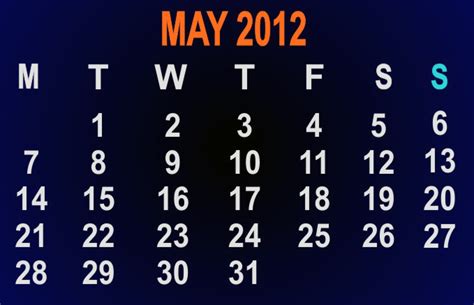Download wallpapers free May 2012 calendar