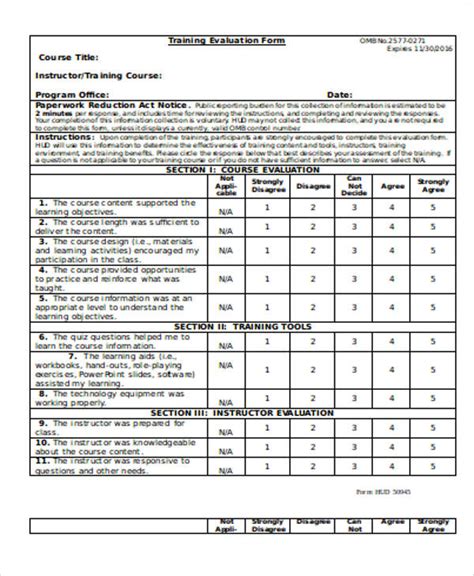 Downloadable Evaluation Form Template Word Master of