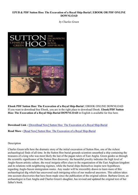 Downloadable Free PDFs Sutton Hoo The Excavation Of A Royal …