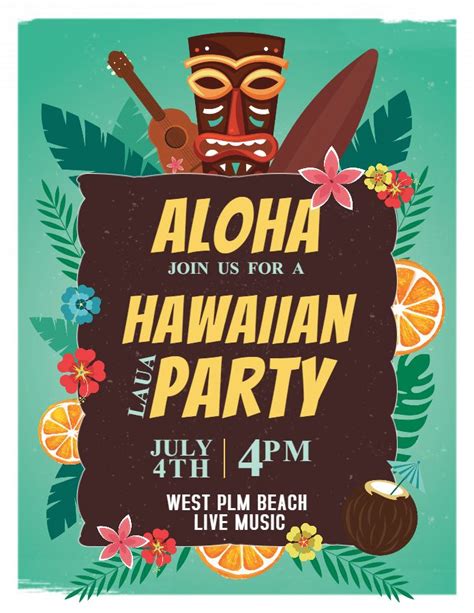 Downloadable Hawaiian Invitation Template