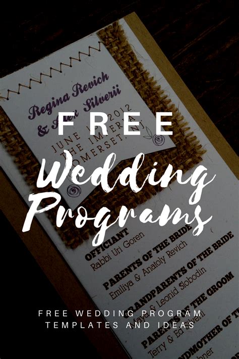 Downloadable Wedding Program Templates DocTemplates