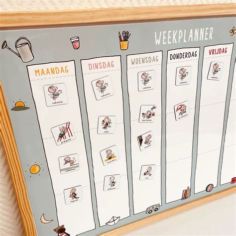 Downloadbare weekplanner voor kinderen  instructies