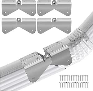 Downspout extension amazon.  4 PCS Stainless Steel Gutter Extension Hinge, Downspout...