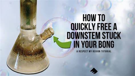 Downstem stuck in bong broken.  Use gentle methods like heating or lubricating with...