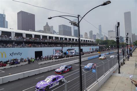 Downtown Chicago Xfinity Series street race suspended until Sunday because of lightning