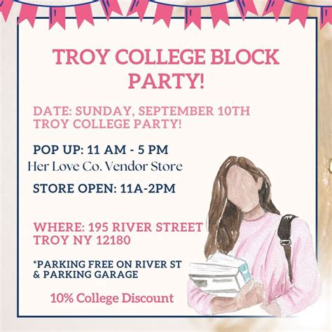 Downtown Troy College Block Party Sunday