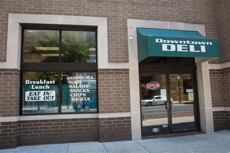 Downtown deli. Downtown makes the best subs in town. They use high quality ingredients, including Boars Head meats and cheeses, and prepare the sub exactly to my specifications. They even take the time to toast the rolls and melt the cheese on meatball subs. I can usually get a half sub, bag of chips, and ice tea for around $10, which is very fair. 