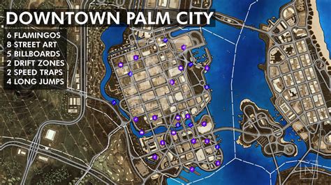 Downtown palm city collectibles. This is a video guide / tutorial showing you how to collect all 5 billboards in Downtown Palm City in Need for Speed: Heat. At the start I show the map locat... 