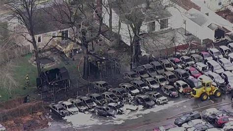 Dozens of vehicles damaged in fire in Attleboro tow lot 