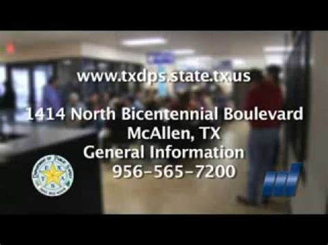  Find a list of dmv office locations in Mission, Texas. Go. Home; ... McAllen Driver License Office. 1414 North Bicentennial Blvd McAllen, TX 78501 (956) 984-5750. . 