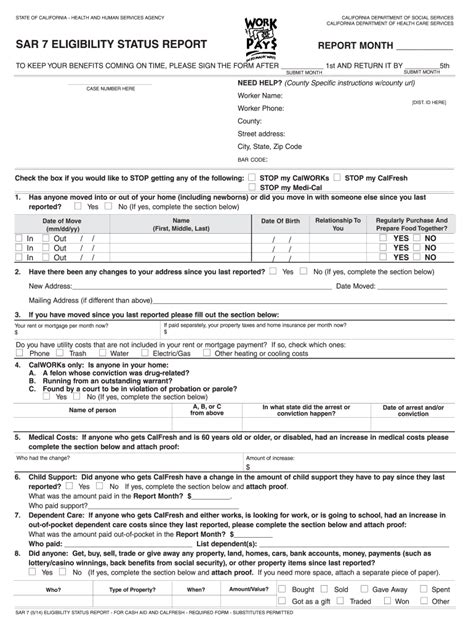 Dpssbenefits.lacounty.gov sar 7 form. state of california health and human services agency california department of social services california department of health care services how to fill out your sar 7 semiannual eligibility/status Fill & Sign Online, Print, Email, Fax, or Download 