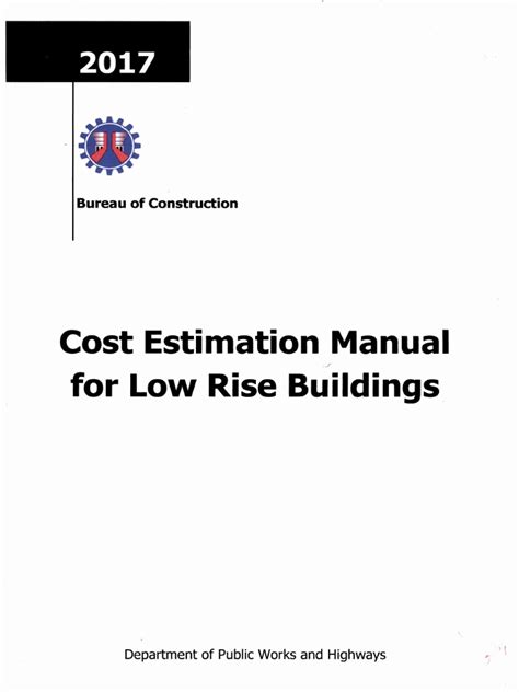 Dpwh Cost Estimation Manual for Low Rise Buildings