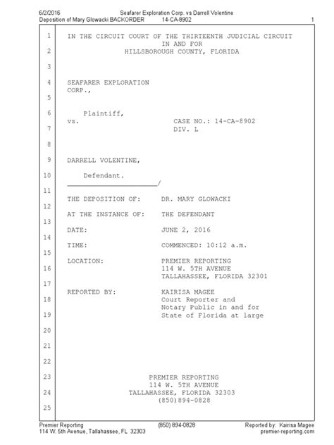 Dr Mary Glowacki Deposition SFRX Sham Lawsuit