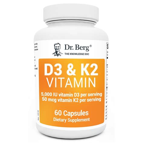 Jan 31, 2022 · Dr. Berg's Vitamin D3 K2 w/MCT Oil - Includes 10,000 IU of Vitamin D3, 100 mcg MK7 Vitamin K2, Purified Bile Salts, Zinc & Magnesium for Ultimate Absorption - K2 D3 Vitamin Supplement - 120 Capsule $35.99 $ 35 . 99 ($0.30/Count) . 