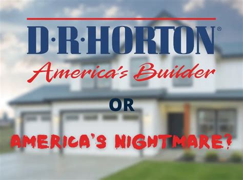 Dr horton lawsuits. I am creating this group for people to share the many examples of poor construction in D.R. Horton communities. Please share your stories and pictures. The goal is to help new home buyers and... 