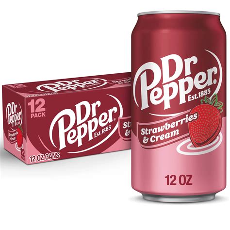 Dr pepper strawberries and cream. Not to be confused with Dr Pepper Strawberries & Cream or Dr Pepper & Cream Soda. Dr Pepper Berries & Cream was a Dr Pepper flavor released in April 2006 as a permanent flavor in the United States under the Soda Fountain Classics line of flavors and was discontinued shortly after a few months. After 10+ years, in 2022, Keurig Dr Pepper decided to bring it back for a limited time in the online ... 
