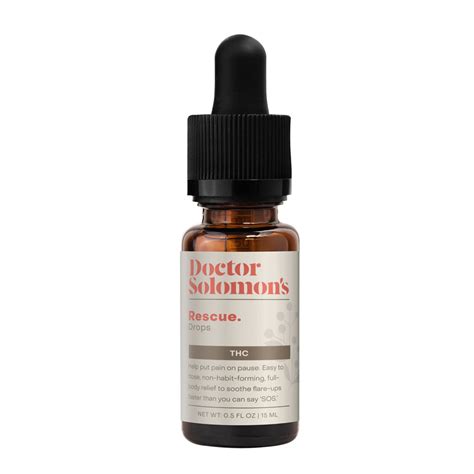 Find information about the Rescue [15ml] (100mg THC) Tincture from Dr. Solomon's such as potency, common effects, and where to find it. Help put pain on pause. Easy to dose, …