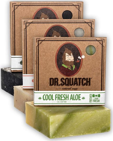 Dr. Squatch Natural Bar Soap for Men - Gift Set (5 Bars) - Birchwood Breeze, Cedar Citrus, Grapefruit IPA Cold Pressed Beer Soap, Spearmint Basil, Cool Fresh Aloe 4.6 out of 5 stars 6,420 $23.98 $ 23 . 98 - $46.45 $ 46 . 45. 
