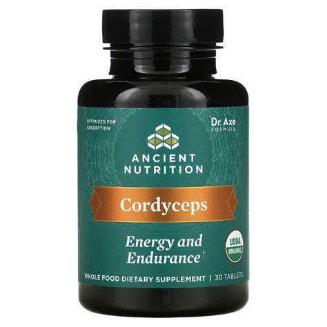 Dr. Axe / Ancient Nutrition, Cordyceps, Energy and Endurance