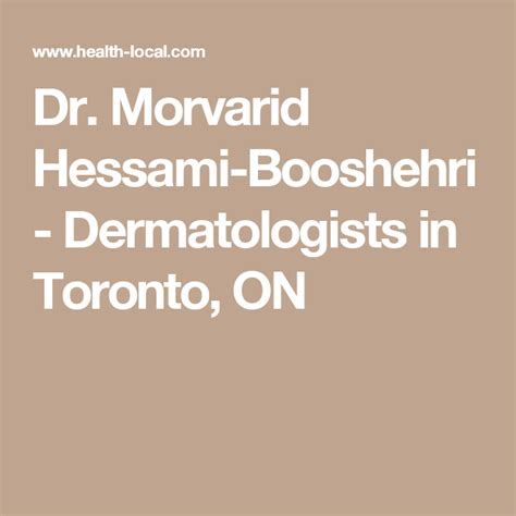 Dr. Morvarid Hessami Booshehri - Toronto, ON - RateMDs