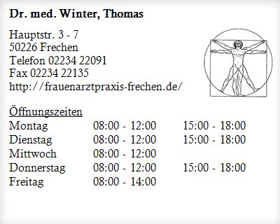 Dr. med. Winter, Frauenarzt in Frechen sanego